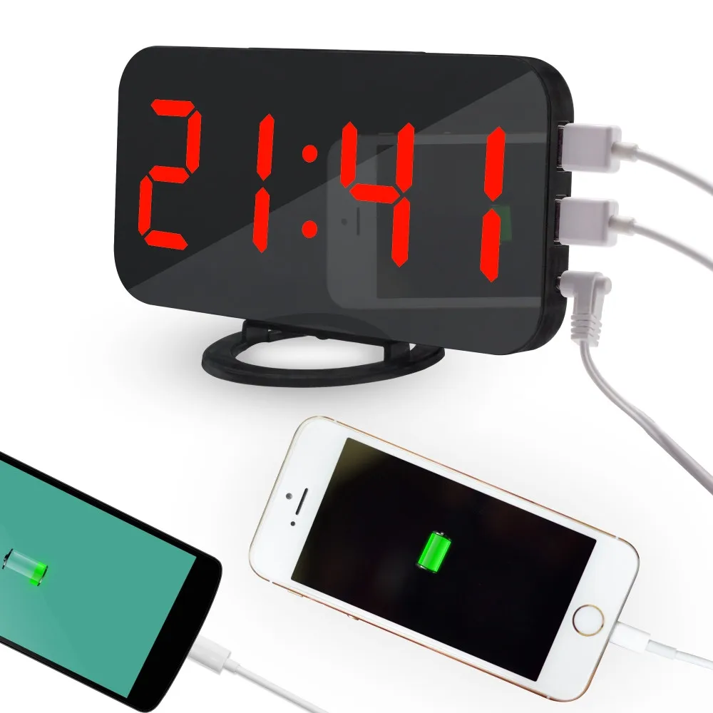 2019 новые модные светодиодные цифровые часы-будильник с usb-портом для зарядного