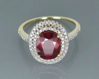 LANMI Vintage Jewelry Ring Solid 14Kt Yellow Gold Gold 440ct Natural Heated Ruby Wedding Ring