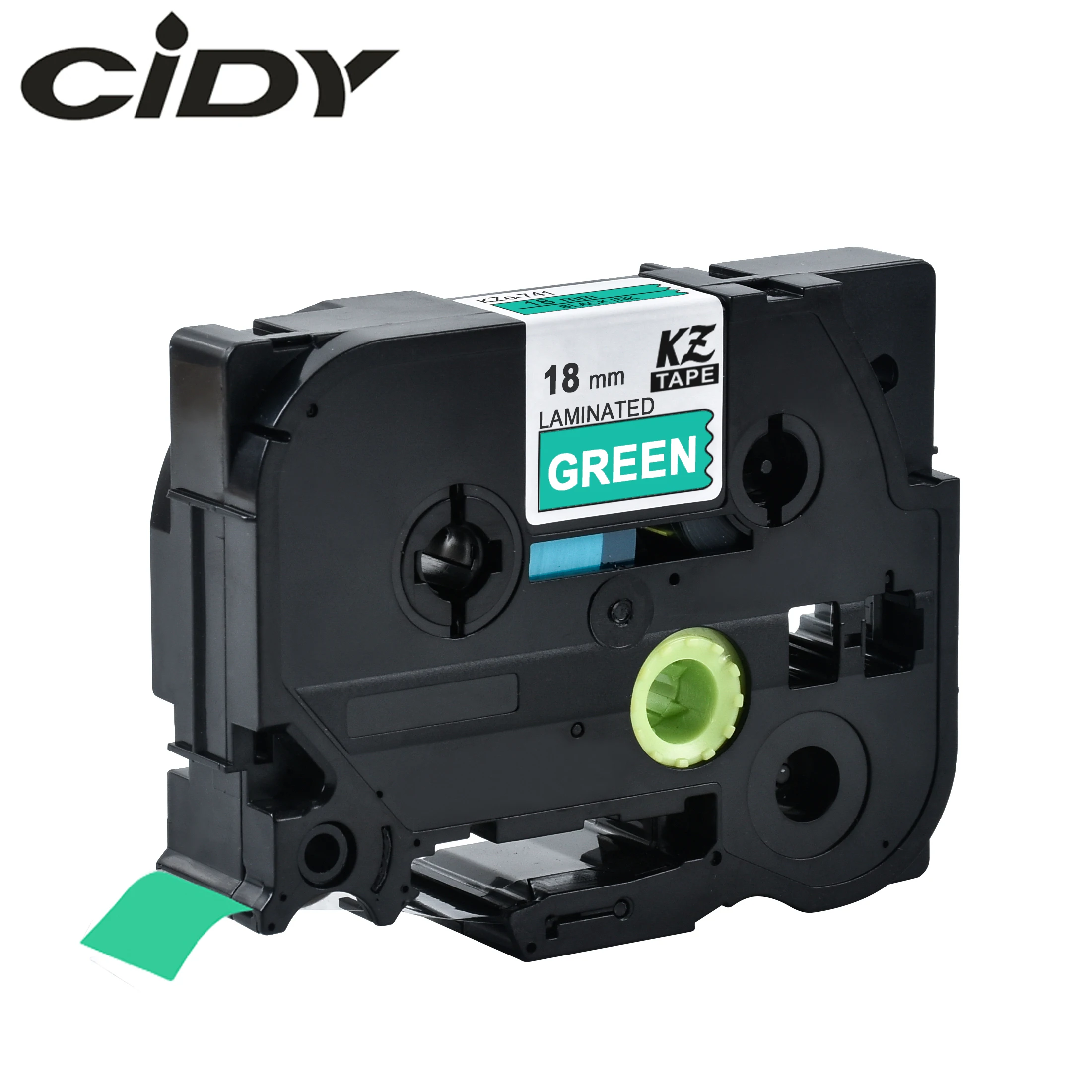 

CIDY Tze 745 Tz745 white on green laminated Compatible P touch 18mm tze-745 tz-745 tze745 Label Tape Cassette Cartridge