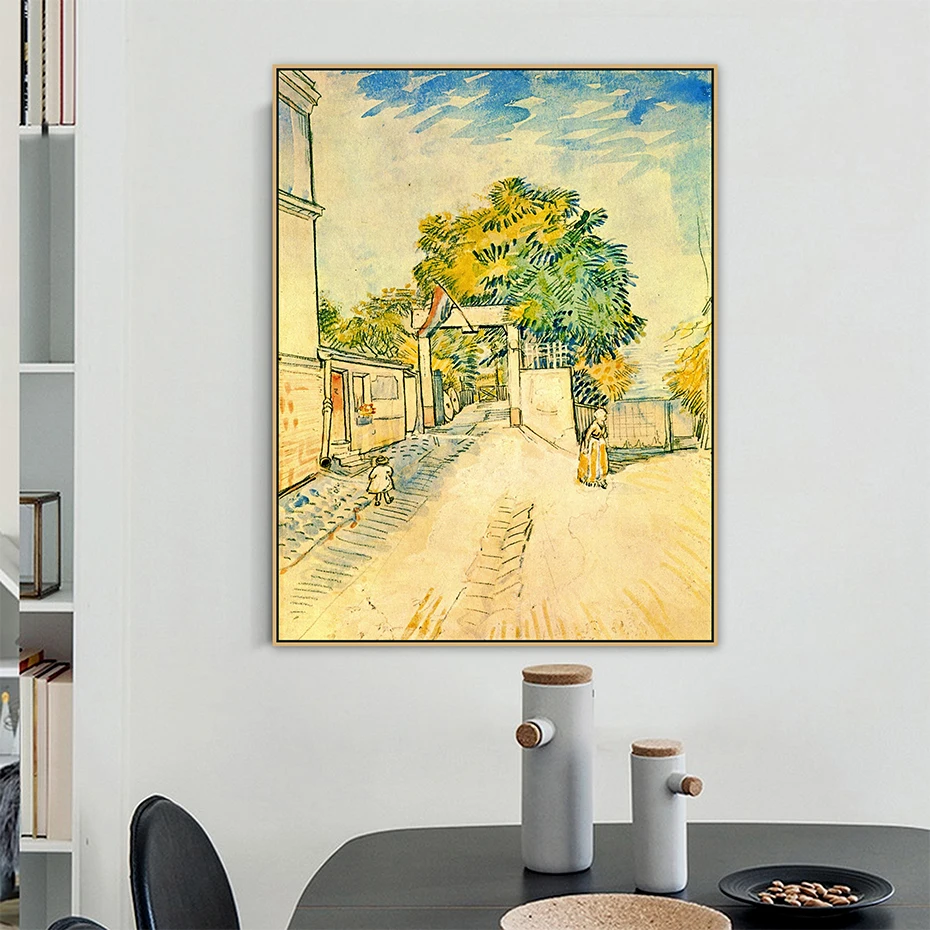 

Van Gogh Entrance to the Moulin de la Galette Oil Painting Reproductions on Canvas Poster Wall Art Prints Pictures Home Decor