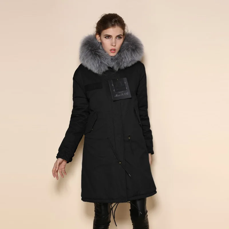 2016 парка с подкладкой из искусственного меха пальто лисьим мехом Меховая куртка