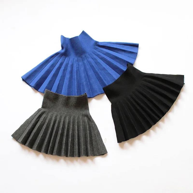 Новое поступление 2018 юбка для девочек однотонная детская вязаная одежда верхняя