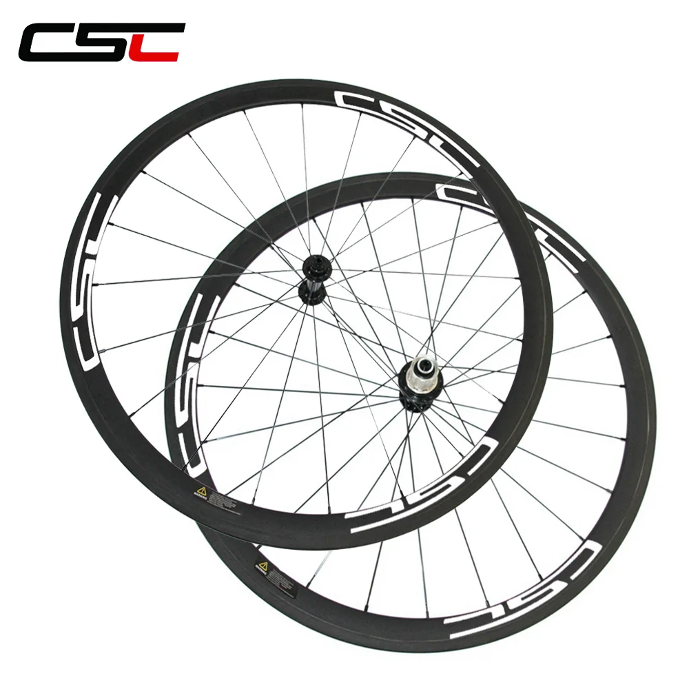 

CSC U Shape full carbon 38mm tubular wheels 25mm wide for road bicycle wheelset (Powerway R13 hub+CN424 or sapim spoke)