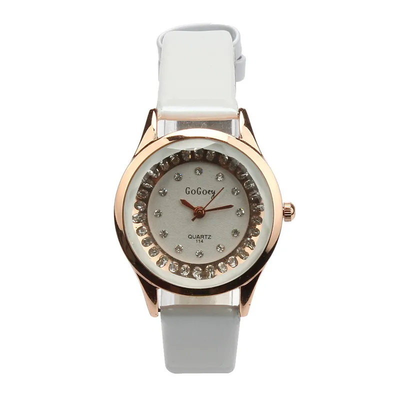 

Hot Sales Gogoey Brand crystal leather watches women fashion casual dress quartz wristwatch Relogio Feminino 114