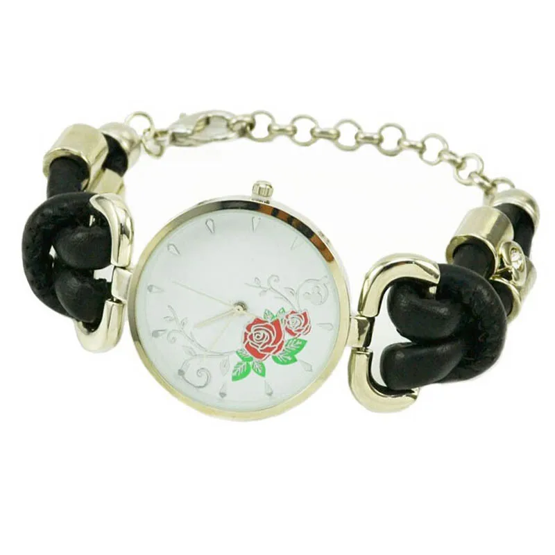 Новые женские часы модные винтажные кожаный ремешок кварцевые наручные Relogio