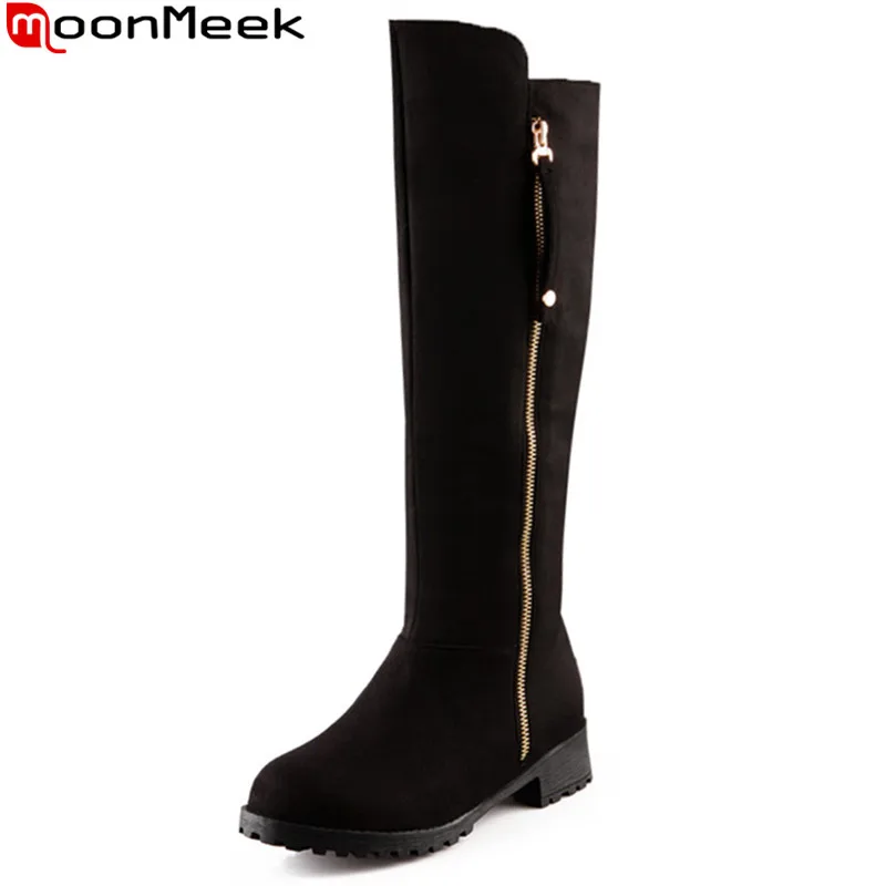 Женские сапоги с молнией на среднем каблуке Размеры 33 43|knee high boots|knee fashion bootshigh boots |