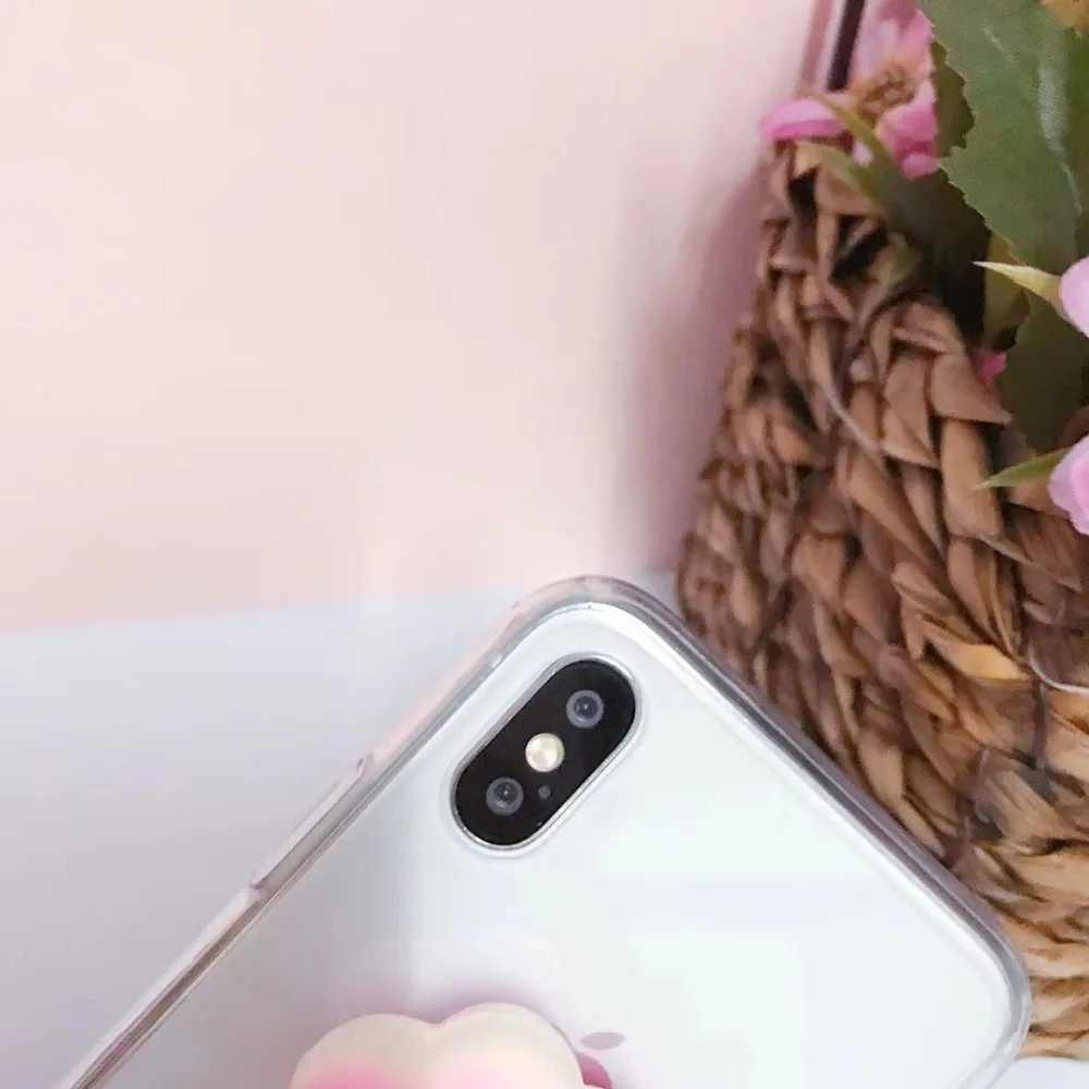 3D кошка лапой мягкими телефон чехол для iPhone X 6 7 8 Plus Clear ТПУ Силиконовый гель