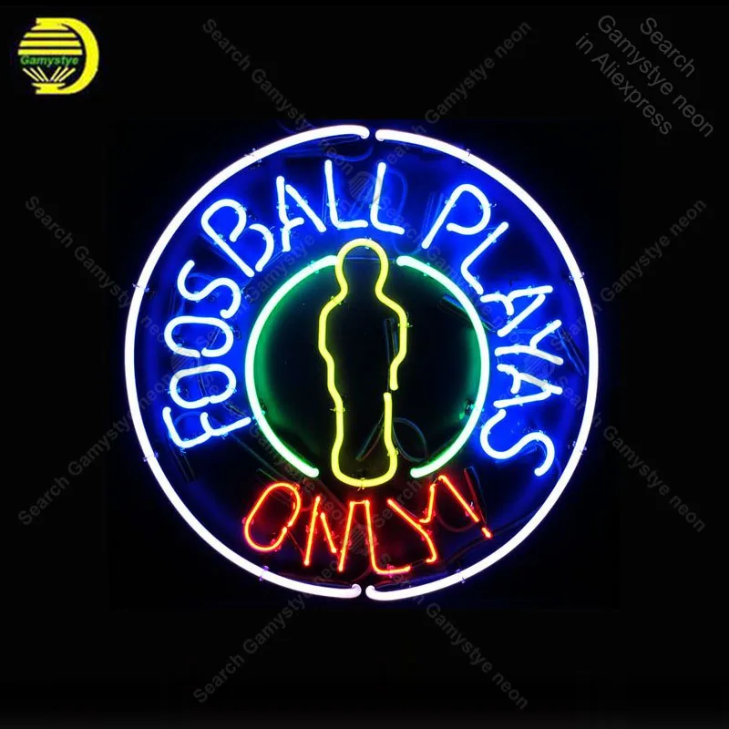Foosball Playas только неоновая вывеска настоящие стеклянные трубки пивной бар паб