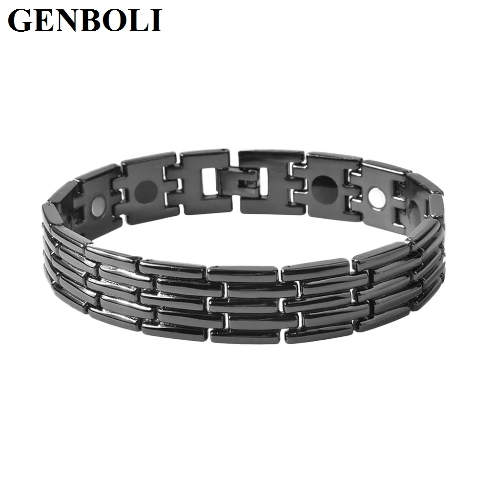 Мужчины Женщины браслет из титановой стали здоровья магнит энергии сплошной