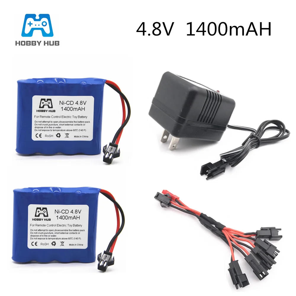 

Hobby Hub 4.8V 1400mAh Ni-Cd Battery For Remote Control Toys Electric Tool AA nicd RC TOYS Battery Group With 5 in 1 Charger