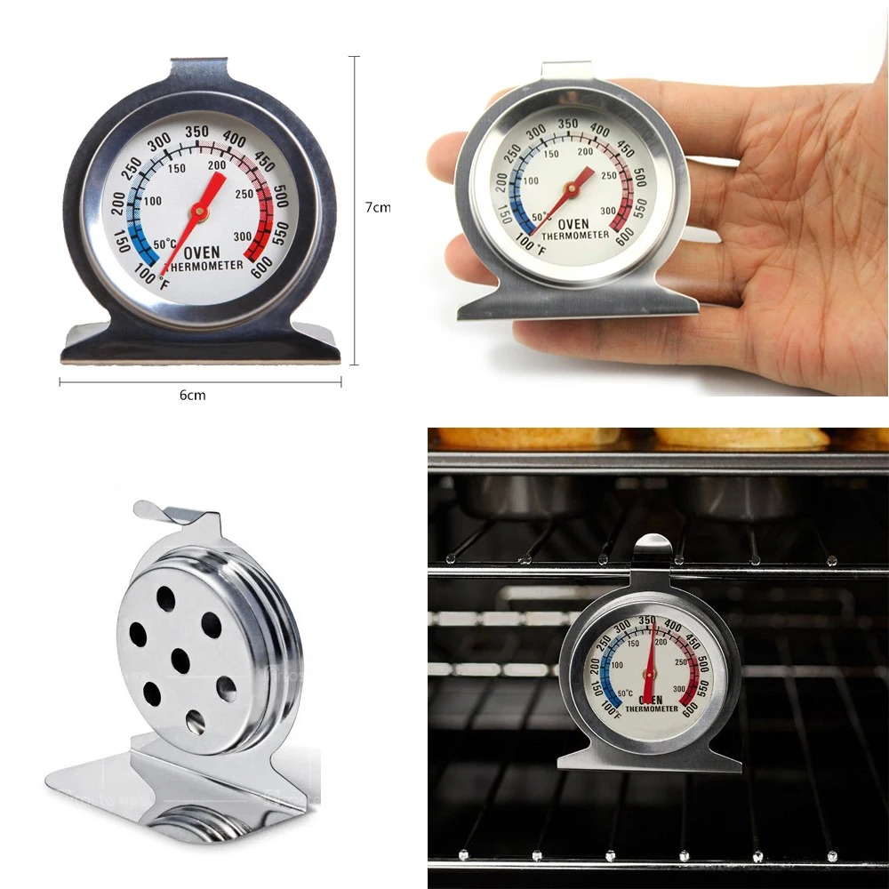 Набор из 2 термометров для духовки и выпечки в металлическом корпусе нержавеющей