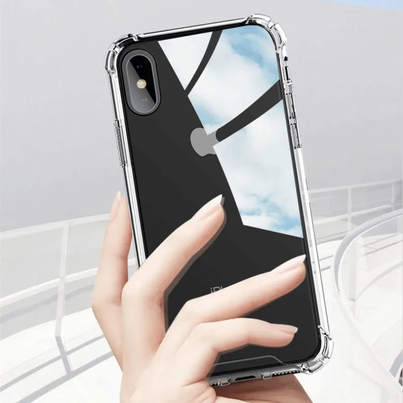 Kexin For iphone xs max case Four Corners Anti-knock Clear Case apple Xr 6 7 8 Plus Soft Phone Candy Color Frame |