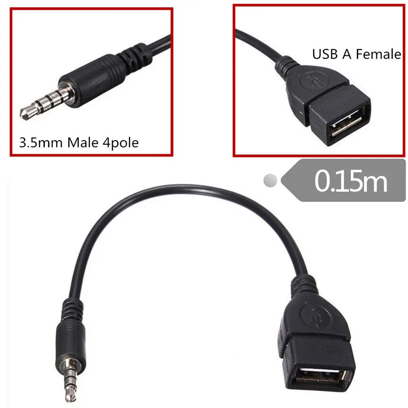 Аудиокабель 3 5 мм папа USB 2 0 мама преобразователь AUX 15 м|Кабели VGA| |