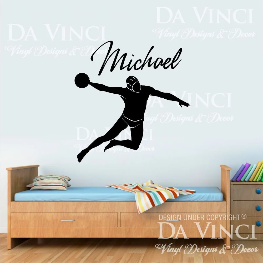 Водное поло плеер наклейка пользовательское имя Wall персонализированные