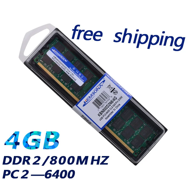 KEMBONA KBN800D2N6/4G PC2-6400 LONG-DIMM PC DESKTOP DDR2 4GB 4Bits Memory Ram Memoria Only for A-M-D Free Shipping