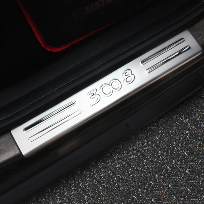 Купи For Peugeot 3008 2013 2014 15 2016 Car Styling Accessories Stainless Door Sill Scuff Plate Guards Protector Stickers Trim Cover за 1,223 рублей в магазине AliExpress