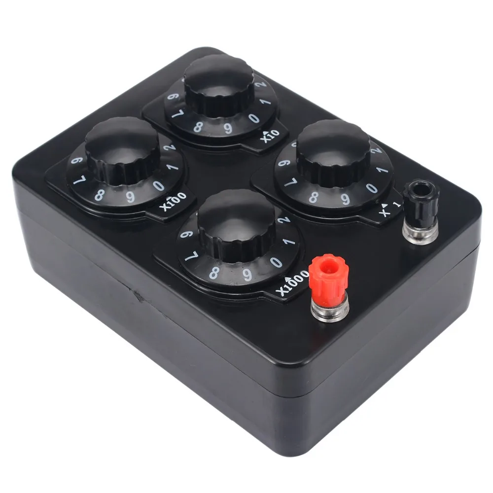 

0-9999 ohm Precision Plastic Variable Decade Resistor Resistance Box For School Physical Electricity Teaching Instrument