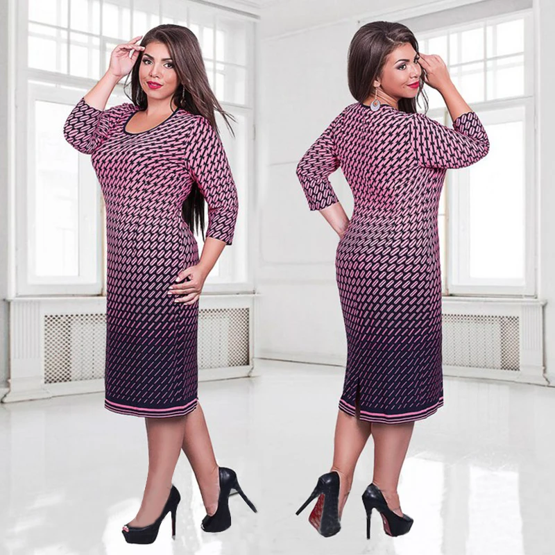 Осень зима 2019 модное элегантное свободное женское платье большого размера