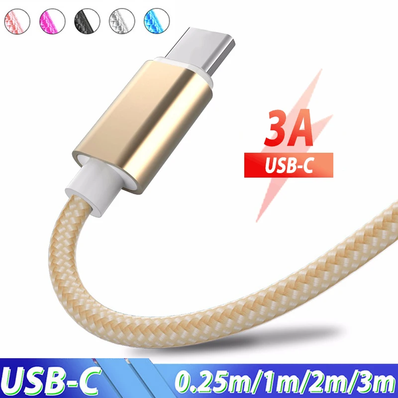 Кабель с разъемом USB Type C для Samsung Galaxy S20 + Ультра Xiaomi Redmi 8 8A быстрой зарядки Huawei USBC