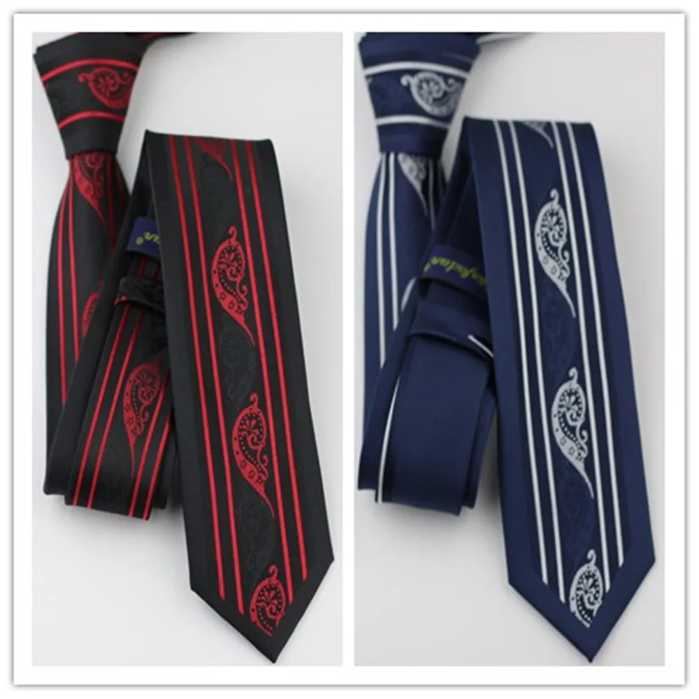 Men's Suit Ties New Design Black with Blue Tie Red/Silver Paisley NeckTie Skinny 6cm Dress Shirts Wedding Cravat Gravatas | Аксессуары