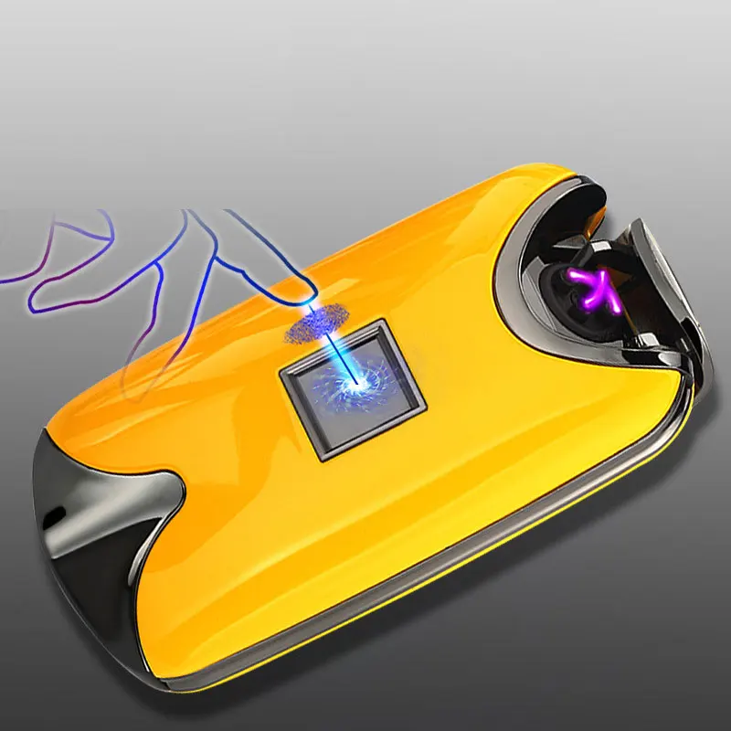 Электрическая двойная дуговая USB Зажигалка для сигарет сенсорный переключатель перезаряжаемая ветрозащитная беспламенная плазменная электрическая зажигалка