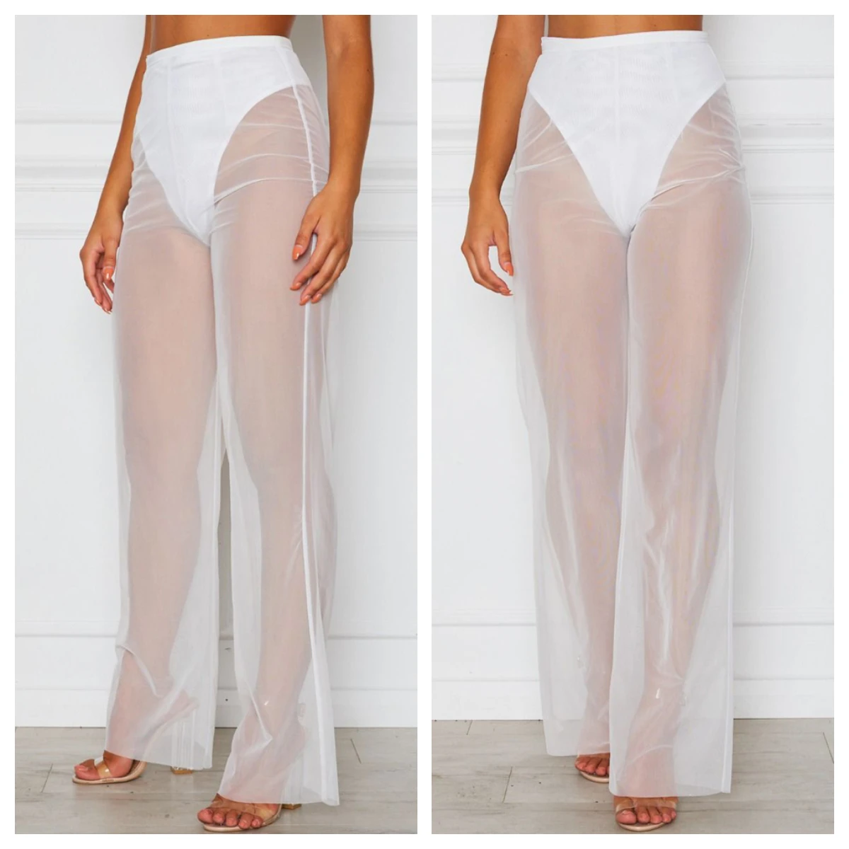 Женские пляжные сетчатые бикини размера плюс закрывающие купальники прозрачные