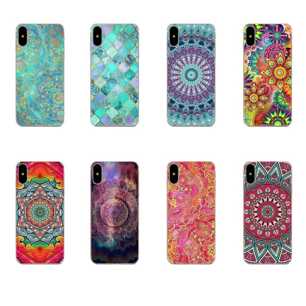 Сапфировое Нефритовое витражное стекло мандалы для Galaxy Alpha Core Note 2 3 4 S2 A10 A20 A20E A30 A40