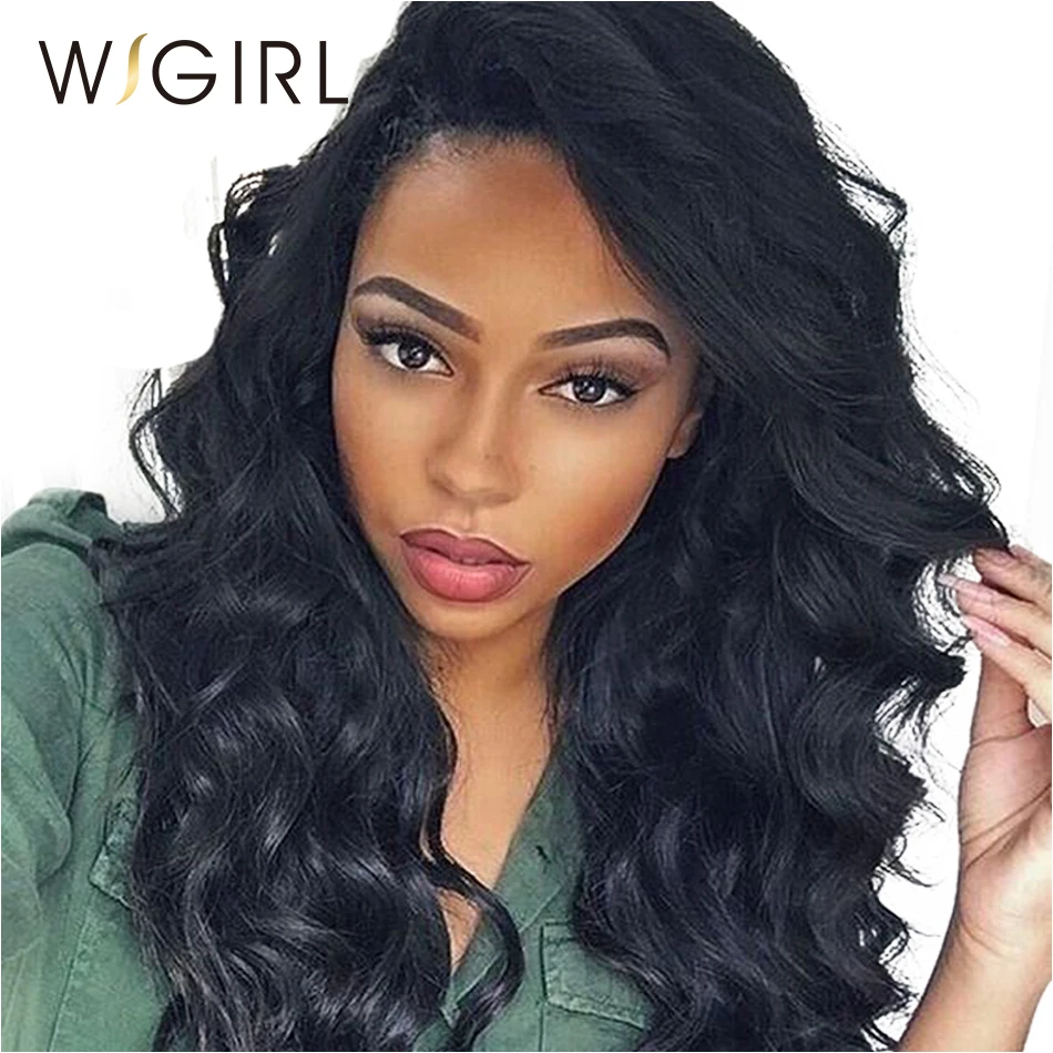 Wigirl 10-26 дюймов объемная волна 13x6 кружевной передний парик предварительно сорванный с отбеленными узлами человеческие волосы парики