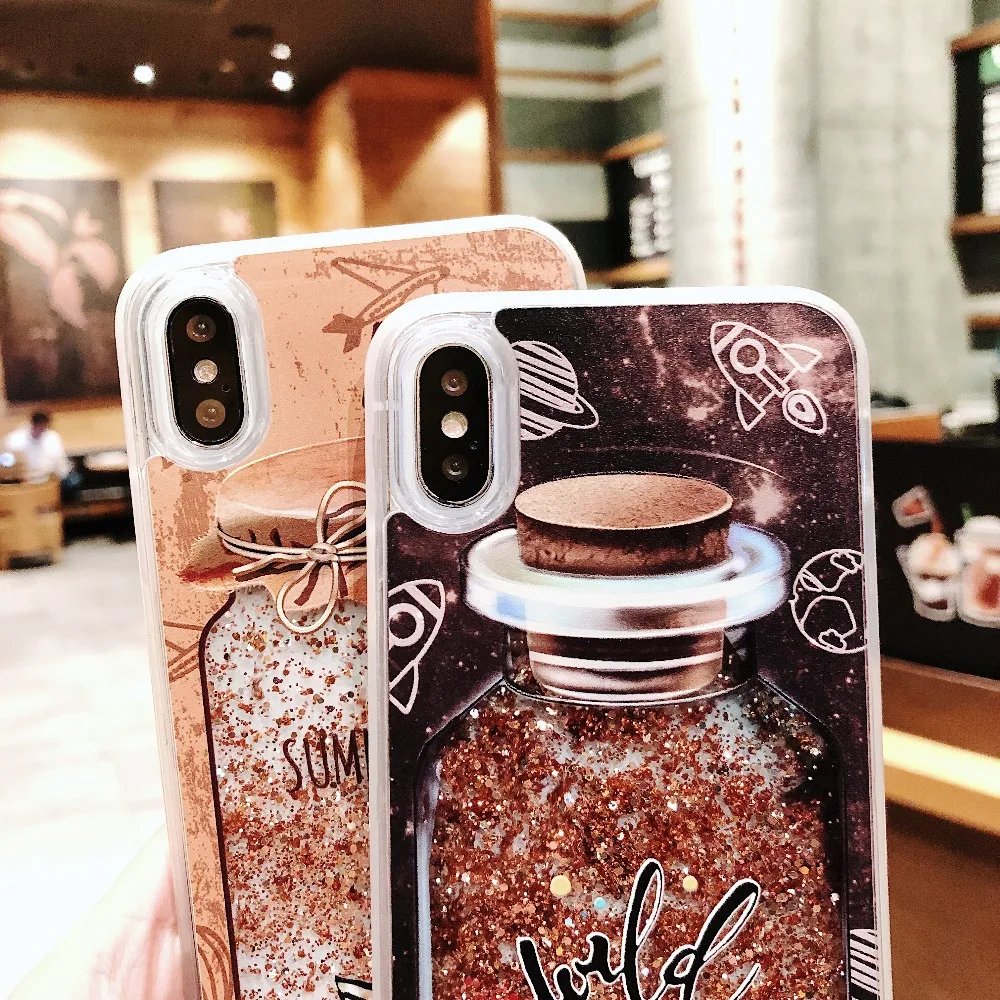 Чехол для телефона XCZJ Wishing bottle iPhone X XR Capa сыпучий песок с блестками чехол 7 6s plus 7plus 8