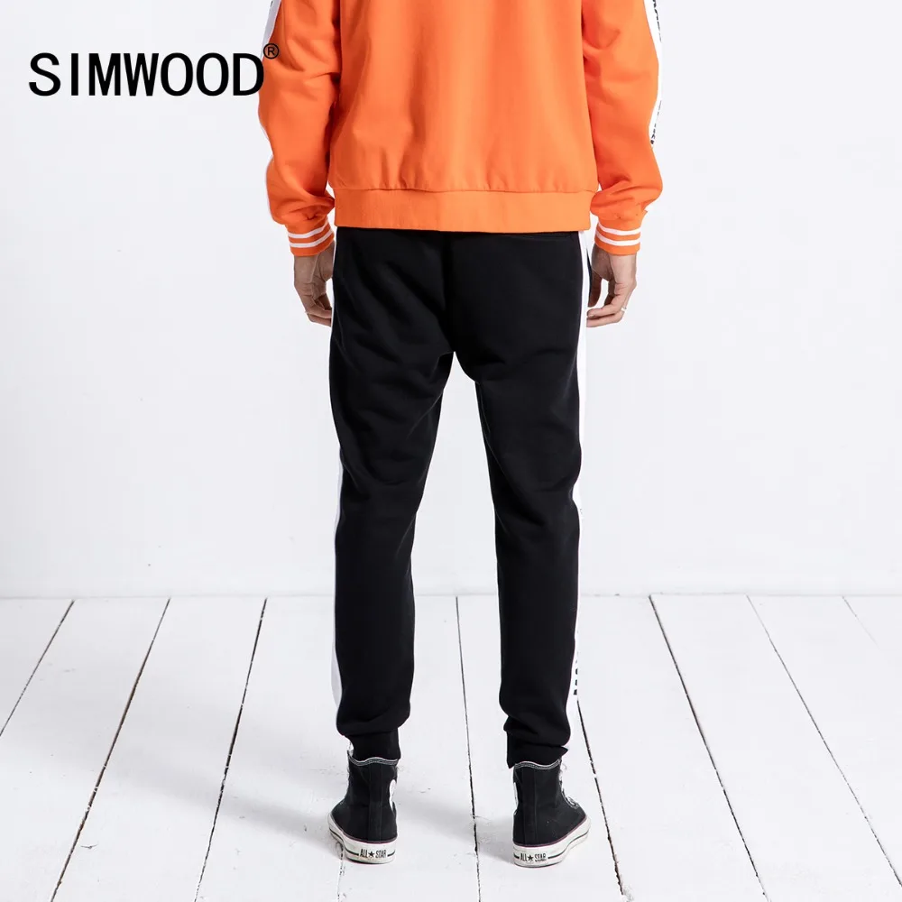Мужские спортивные брюки SIMWOOD, стильные повседневные джоггеры, уличные зимние штаны с полосками контрастного цвета в стиле хип-хоп, 180551