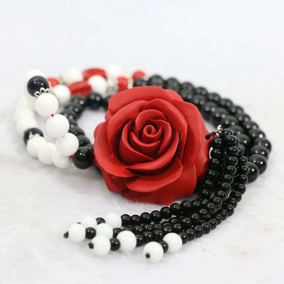 Красивые черные сердолические 8 мм круглые бусины с подвеской в виде красного