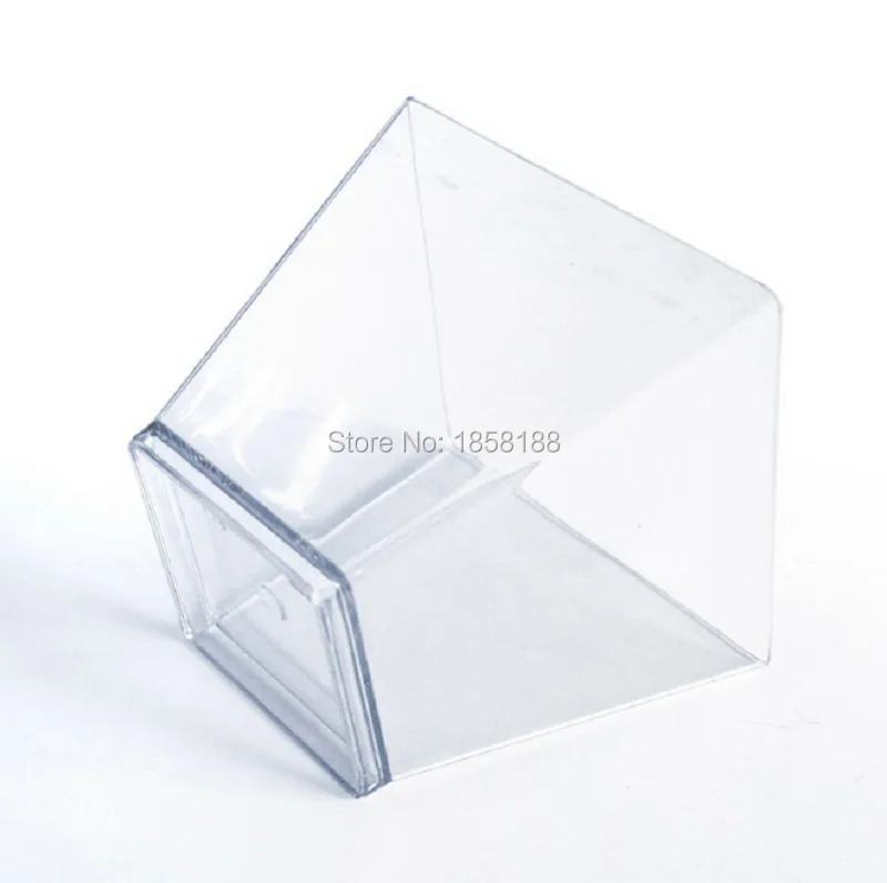 

100pcs/lot Hard Plastic Dessert Cups Square Cup 9oz Clear Tasting 270ml Plastic Cube Cup Fit Festival Wedding