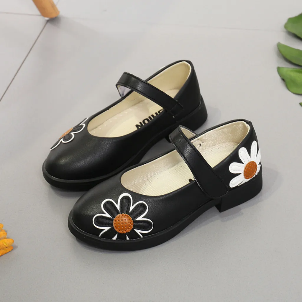 Элегантные босоножки принцессы с бантом и цветочным узором для маленьких