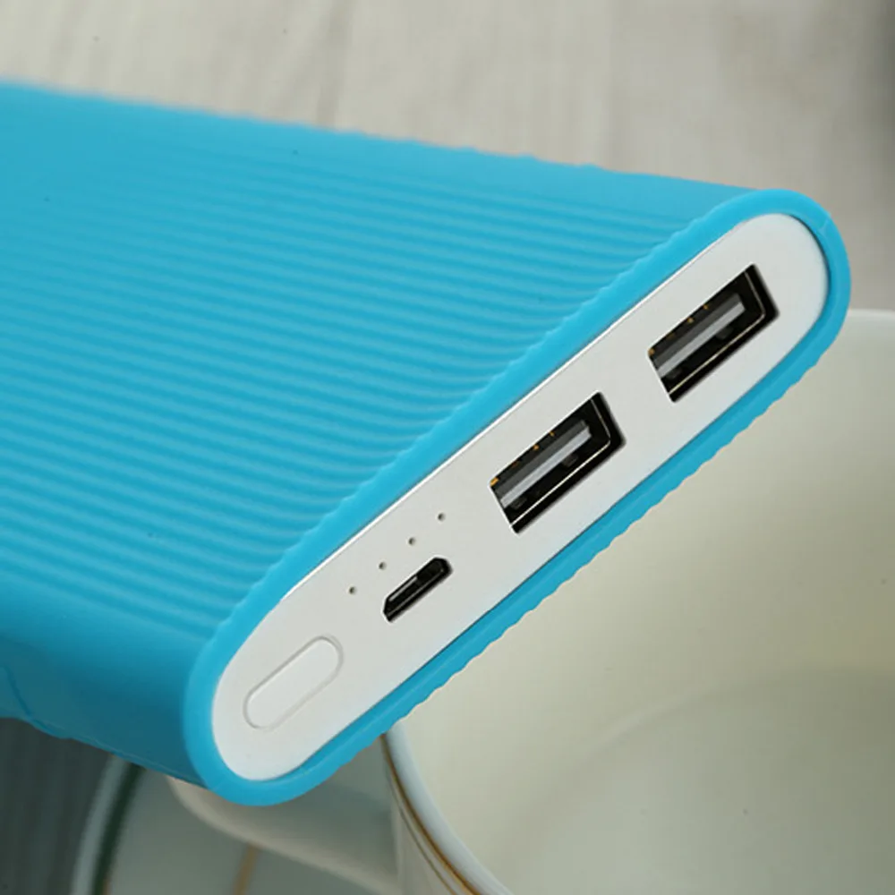 Soft Silicone Protective Skin Wrap Case Cover Shell for New Xiaomi Mi Power Bank 2 10000mAh Dual USB Port p3 | Электроника