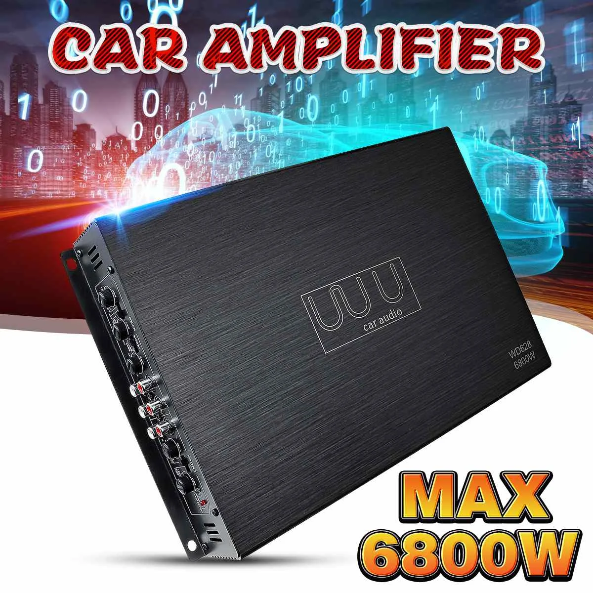 DC 12V 6800 ватт 4-х канальный автомобильный усилитель аудио стерео бас Динамик автомобильный аудио усилитель сабвуфер автомобильный аудио усилители