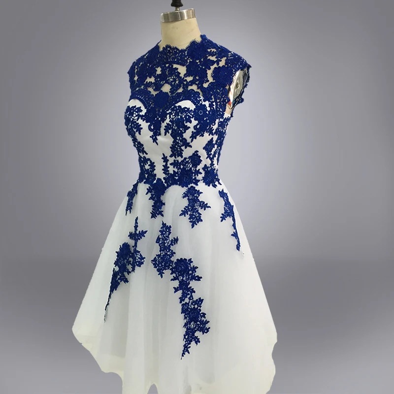 Настоящая фотография платья для выпускного вечера короткие кружевные