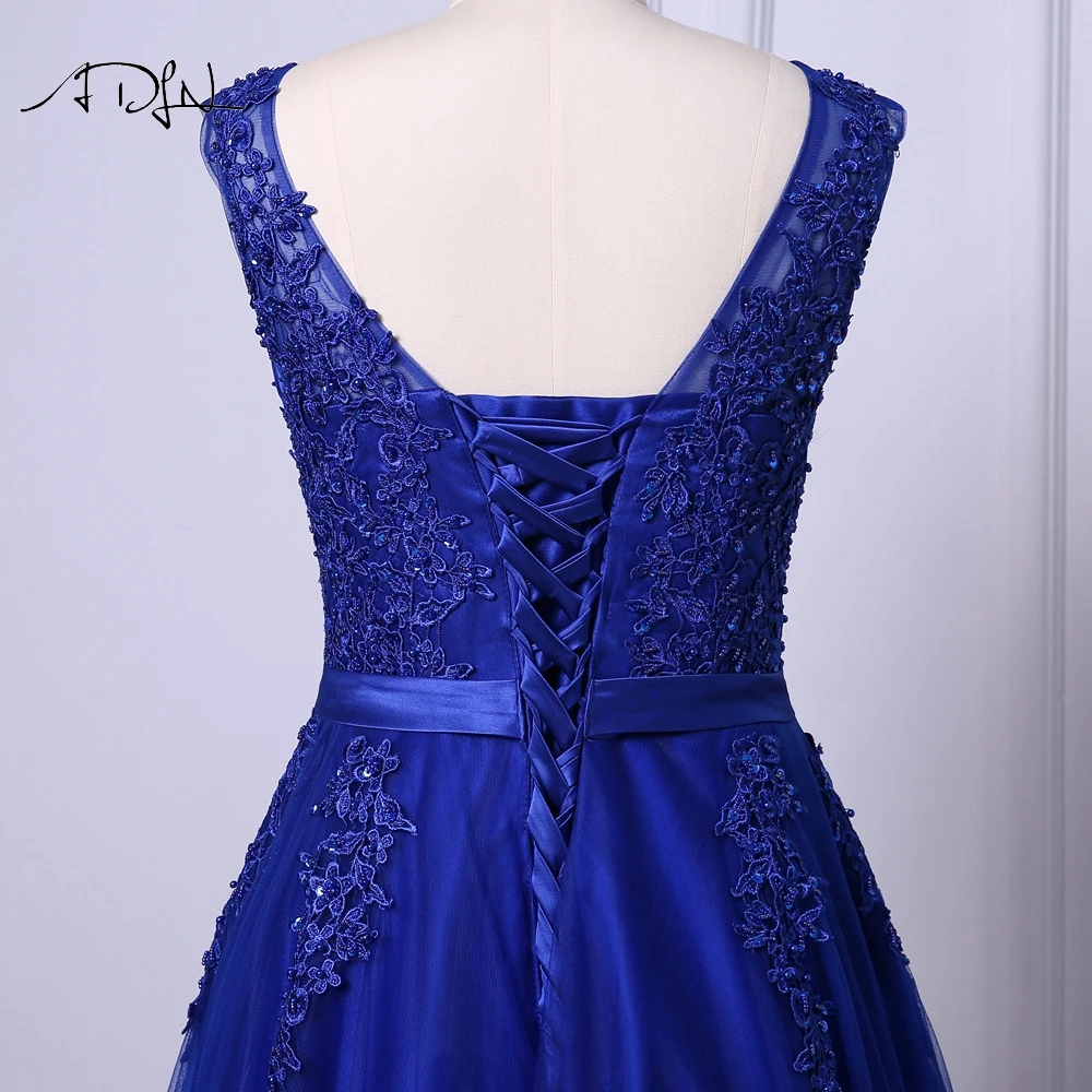 ADLN Королевское голубое кружево Элегантные вечерние платья длиной до пола