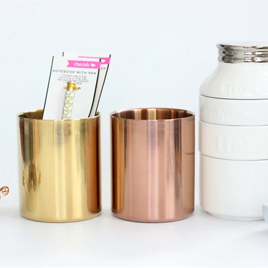 Скандинавском стиле латунь золотой ваза/подставка для ручек/Набор хранения