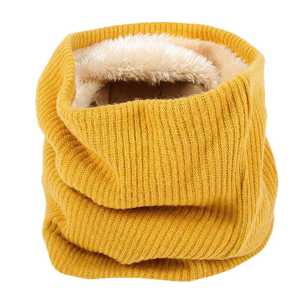 Yellow Зимний шарф унисекс с искусственным мехом, Женский вязаный шарф для шеи, мягкие толстые круглые шарфы для мужчин, шарф@ py - Цвет: Yellow