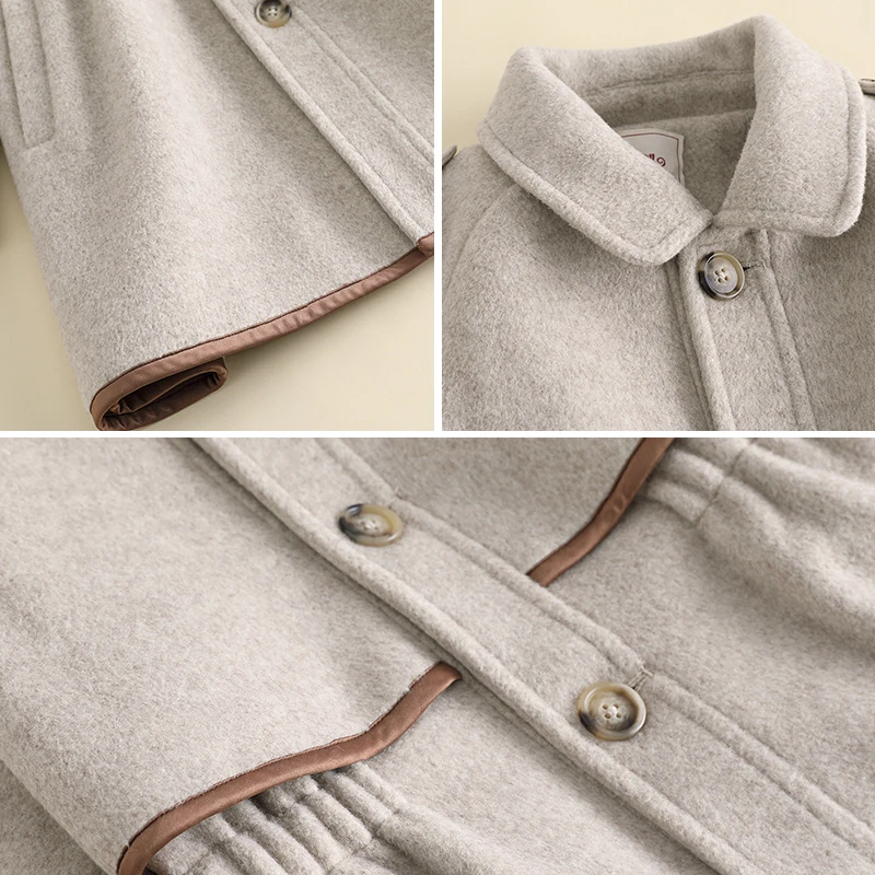 Элегантная шерстяная куртка для девочек Новое Детское твидовое пальто в