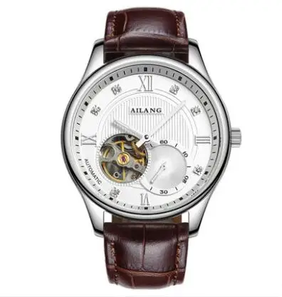 color 1 Leather Band AILANG Tourbillon Мужские часы люксовый бренд Мужские часы автоматические часы алмаз Relogio синий сапфир механические часы - Цвет: color 1 Leather Band