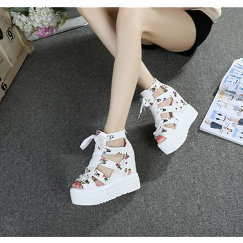 Женские сандалии на платформе 2019 Весна клин Для женщин Летние женские туфли