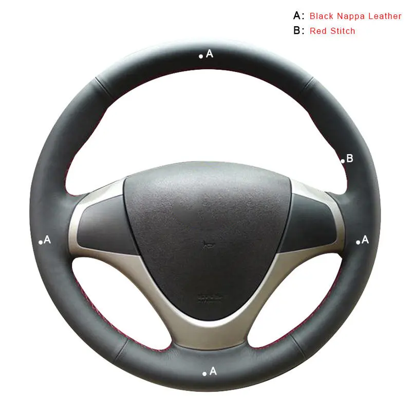Top Layer Leather Car Braid On The Steering Wheel Cover for Hyundai i30 2009 2010 2011 Elantra Touring 2010 2011 2012 Auto Wheel Cover Car-styling - Название цвета: Top Layer Leather