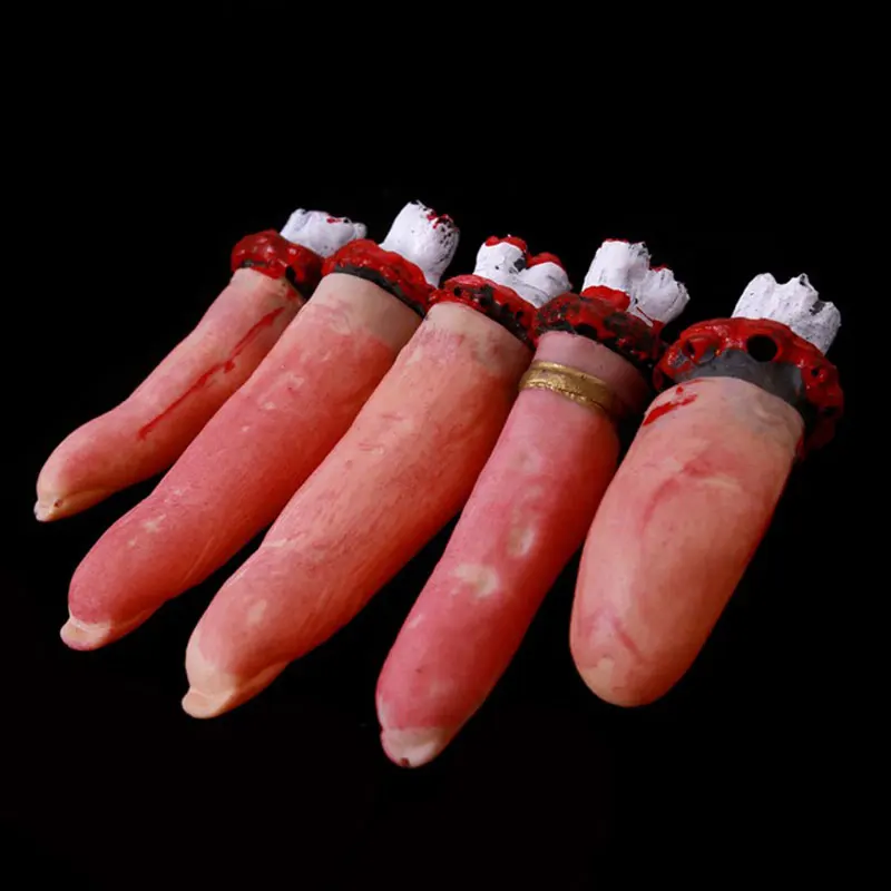 5 шт. одна рука ужасные отрубленные пальцы Хэллоуин опора части для тела