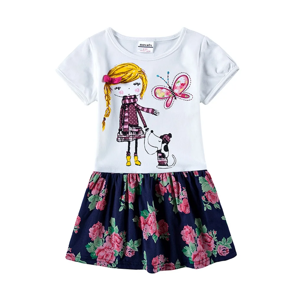 2019 Летнее Детское платье для девочек платье-пачка хлопковое Полосатое с