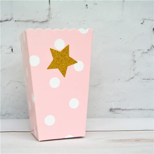 Pink Dot Star 36 шт конфеты цвета сердце блеск золотой попкорн звездообразная коробка воздушная Кукуруза Совок коробочки для сувениров на день рождения товары для вечеринки, дня рожденья свадьбы - Цвет: Pink Dot Star