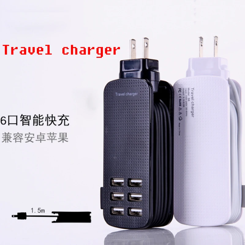 

Зарядное устройство с 6usb-портами, универсальное зарядное устройство, дорожный многопортовый usb-адаптер