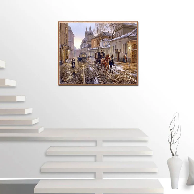 Новые рукоделия уличная карета 5D Diy Алмазная картина вышивка крестиком Алмазная вышивка Мозаика Европейский домашний декор