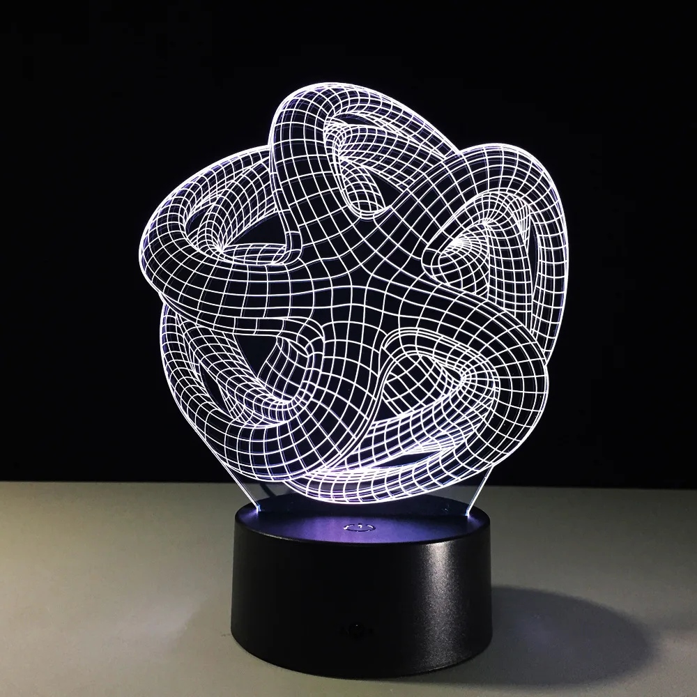 Abstraction 3D Night Light RGB Changeable Mood Lamp LED DC 5V USB Decorative Table Special Art Home Office Party Deco | Лампы и