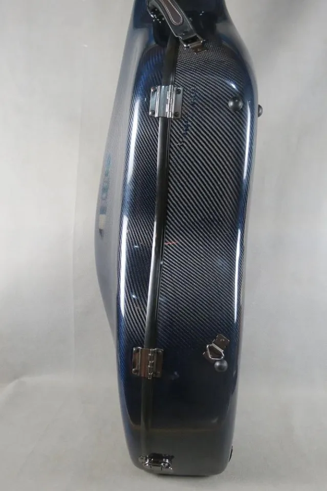Красивый чехол для виолончели из настоящего углеродного волокна синего цвета 4/4